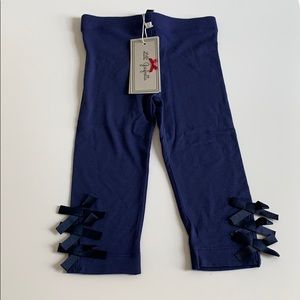 Lili Gaufrette leggings with bows in Navy 3T